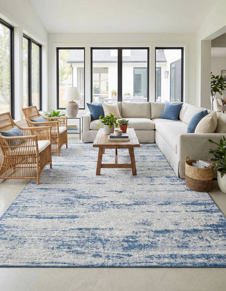 Detail image of 10' x 14'  Washable Modern Indoor / Outdoor Rug