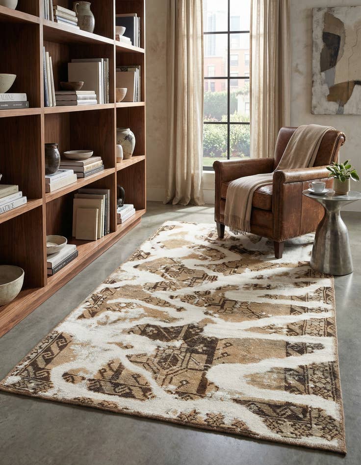 Detail image of 3' 2 x 6' Hand Knotted Ultra Vintage Persian Wool Rug