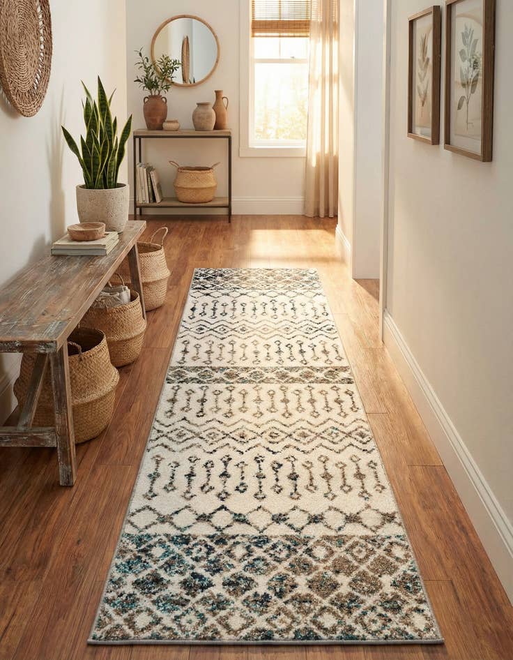 Detail image of 2' x 7' Moroccan Trellis Runner Rug