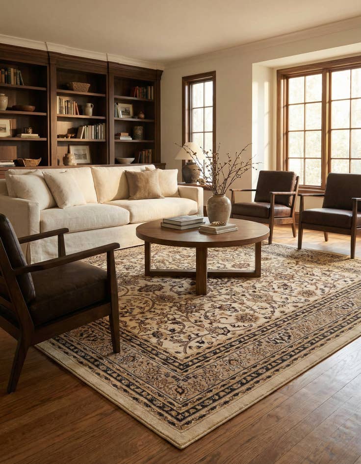 Detail image of 10' x 10' Kashan Design Square Rug