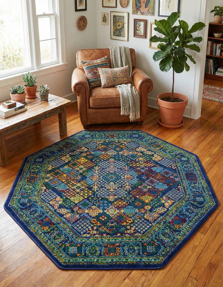 Detail image of 5' 3 x 5' 3 Calypso Octagon Rug