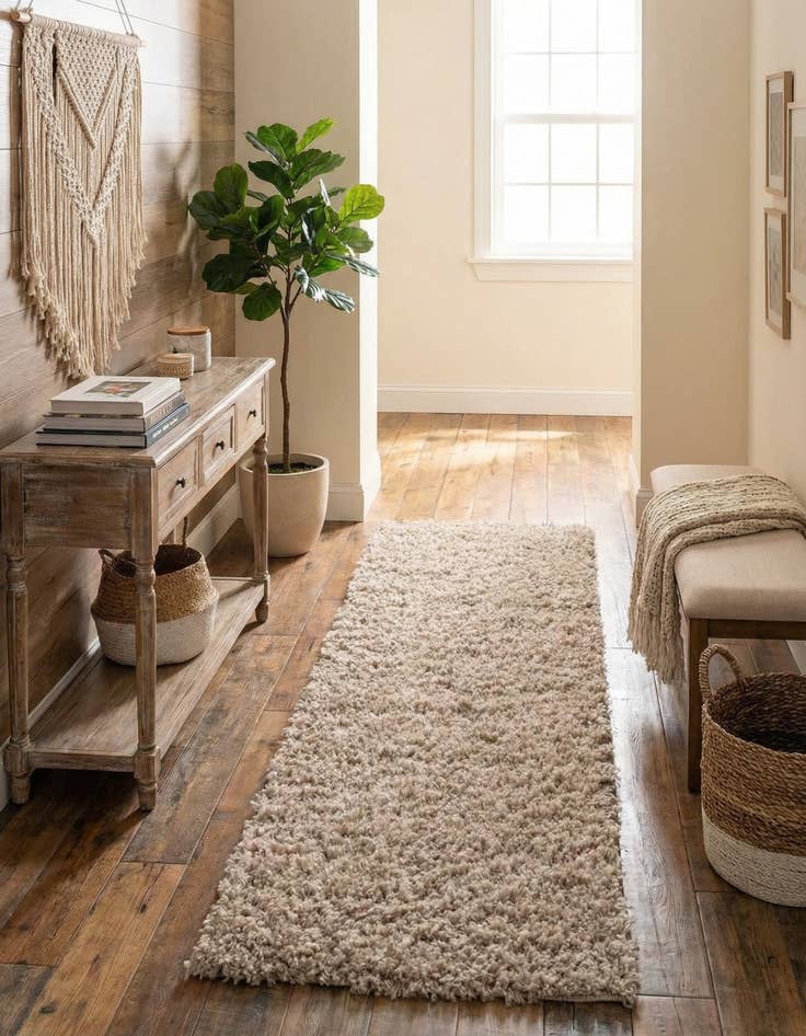 Detail image of 2' x 7' Zermatt Shag Runner Rug