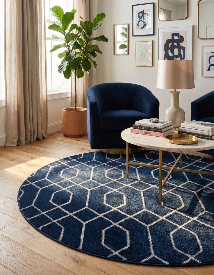 Detail image of 5' 3 x 5' 3  Marilyn Monroe&trade; Glam Trellis Round Rug