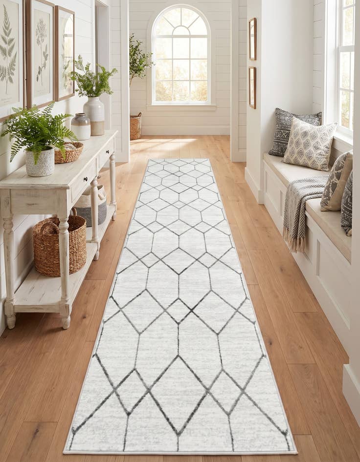 Detail image of 3' x 19' 8 Lattice Trellis Runner Rug