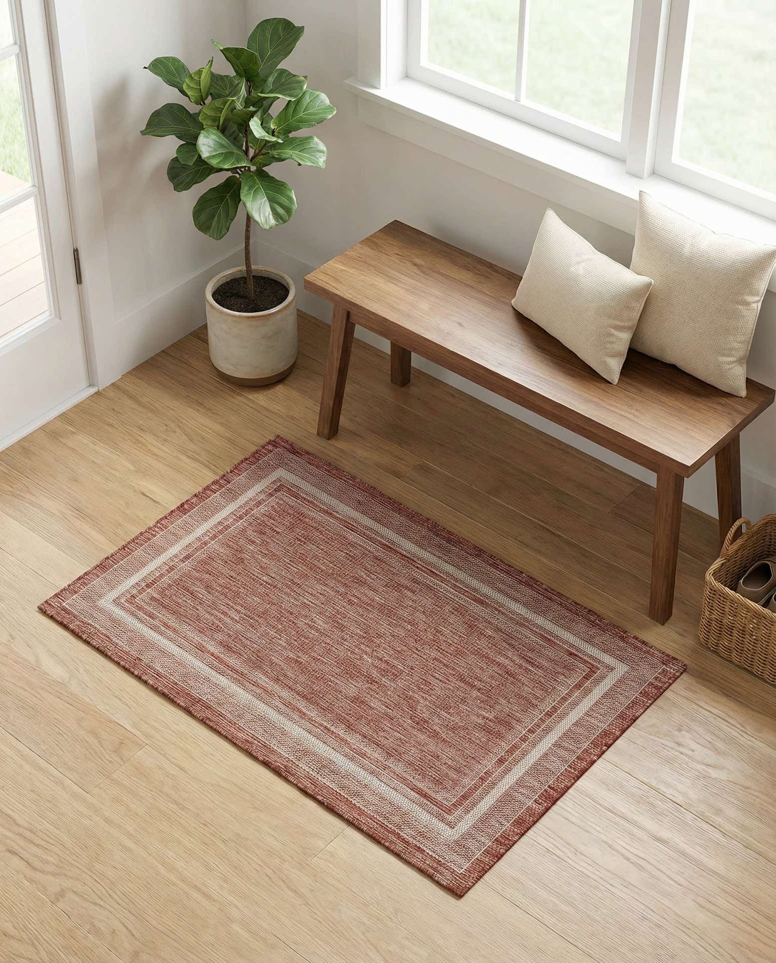 3' 1 x 5' 3 Easy-Clean Border Indoor / Outdoor Rug