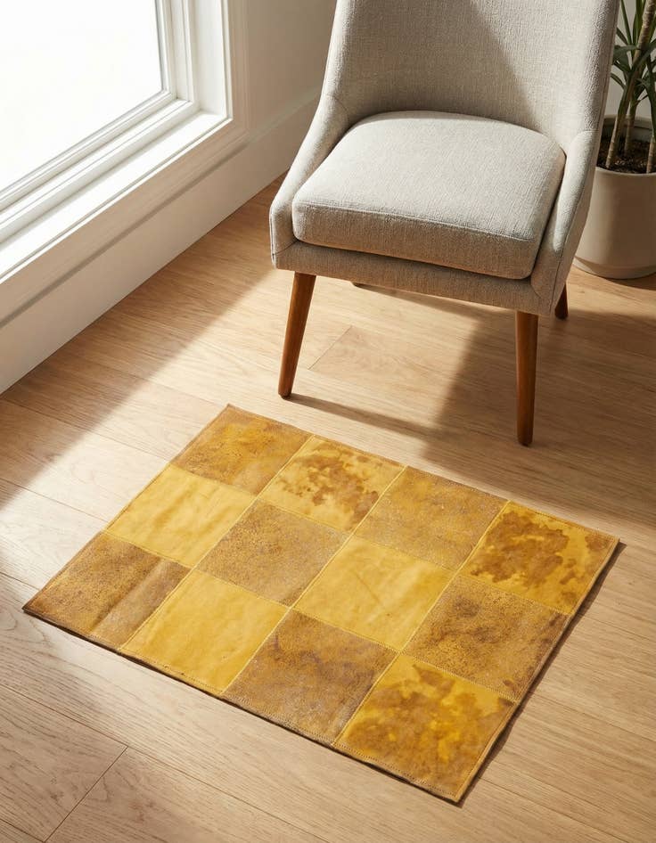 Detail image of 2' 1 x 3' 1 Cowhide Leather Rug