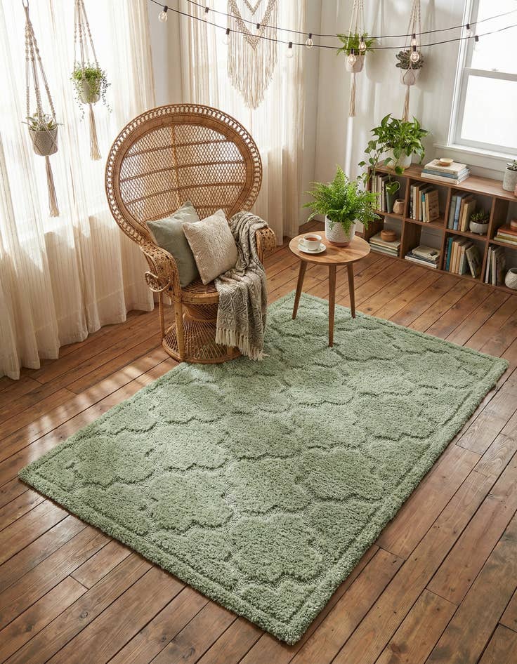 Detail image of 4' x 6' Trellis Shag Rug