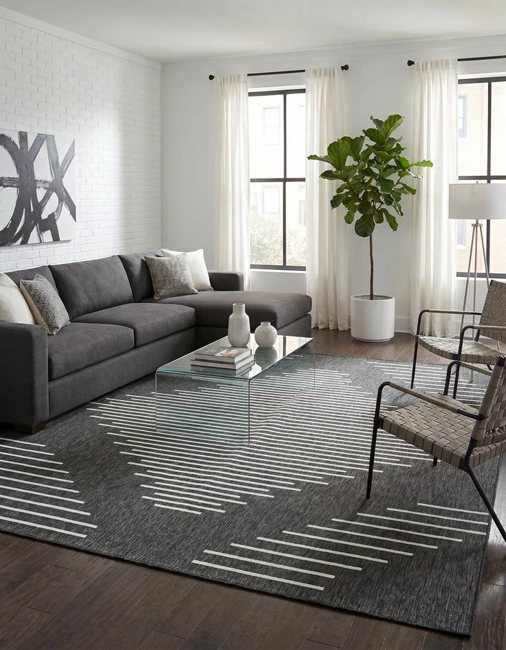 Detail image of 13' x 13' Easy-Clean Modern Indoor / Outdoor Square Rug