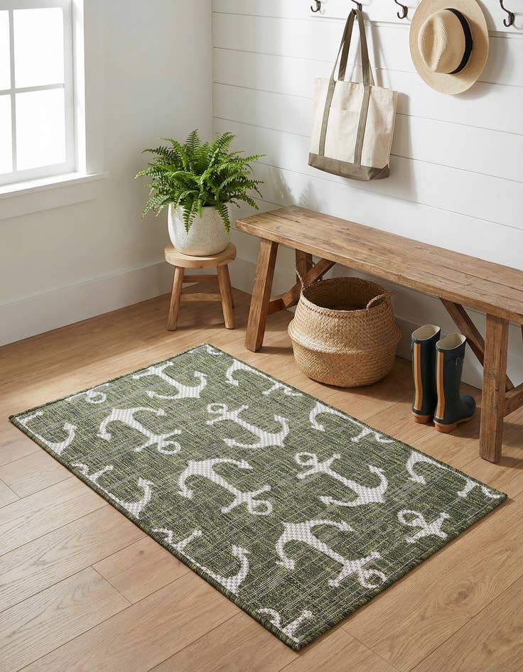 Detail image of 2' x 3'  Washable Coastal Indoor / Outdoor Rug