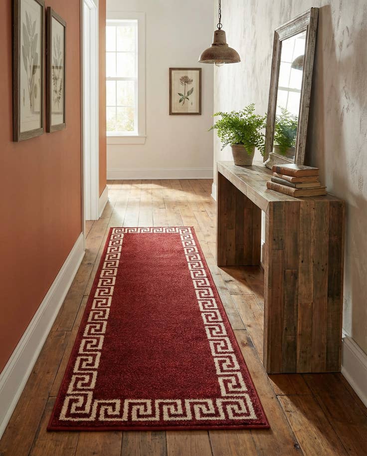 Detail image of 2' x 6' Greek Key Runner Rug