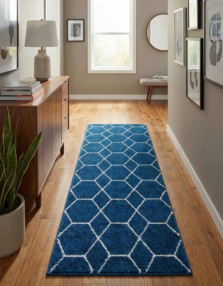 Detail image of 2' x 6' Lattice Frieze Runner Rug