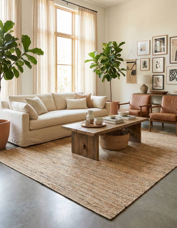 Detail image of 10' x 14' 1  Hand Woven Palm Beach Jute Rug