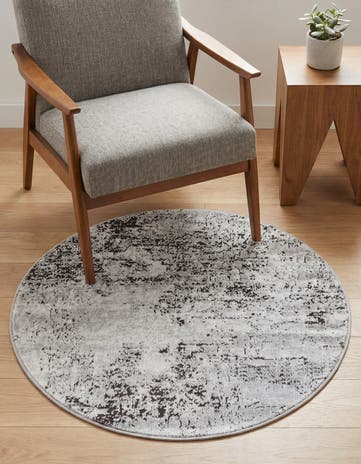 Gray Leipzig Round Rug