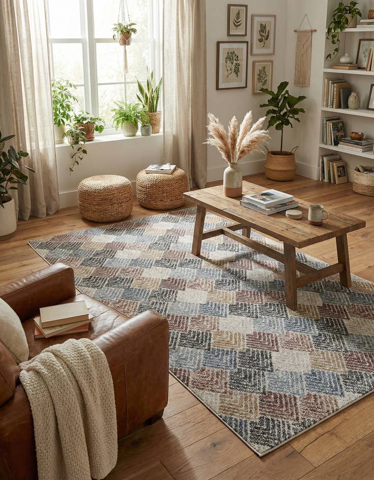 Detail image of 4' x 6' Eco Trellis Rug