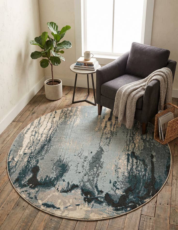 Detail image of 6' x 6' Washable Hyacinth Round Rug