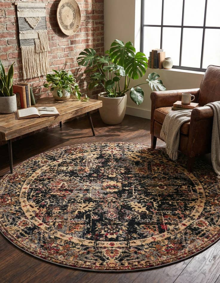 Detail image of 5' 3 x 5' 3 Saturn Round Rug