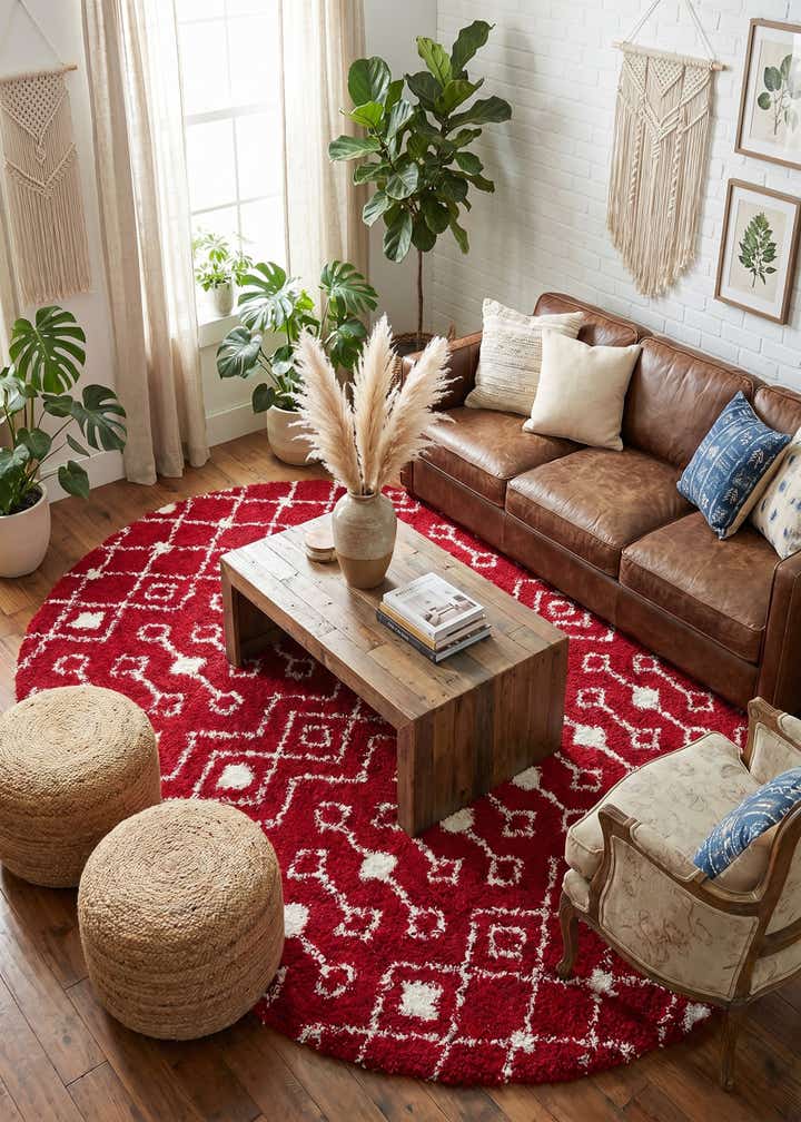 7' 10 x 10' Moroccan Trellis Shag Oval Rug