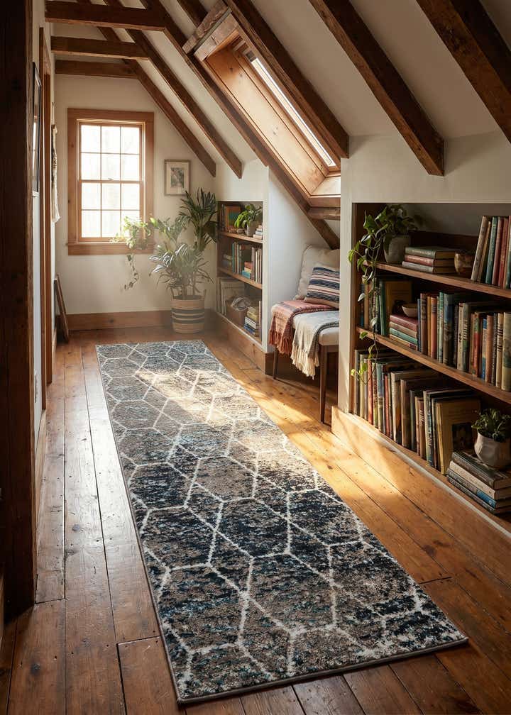 2' x 7' Lattice Frieze Runner Rug