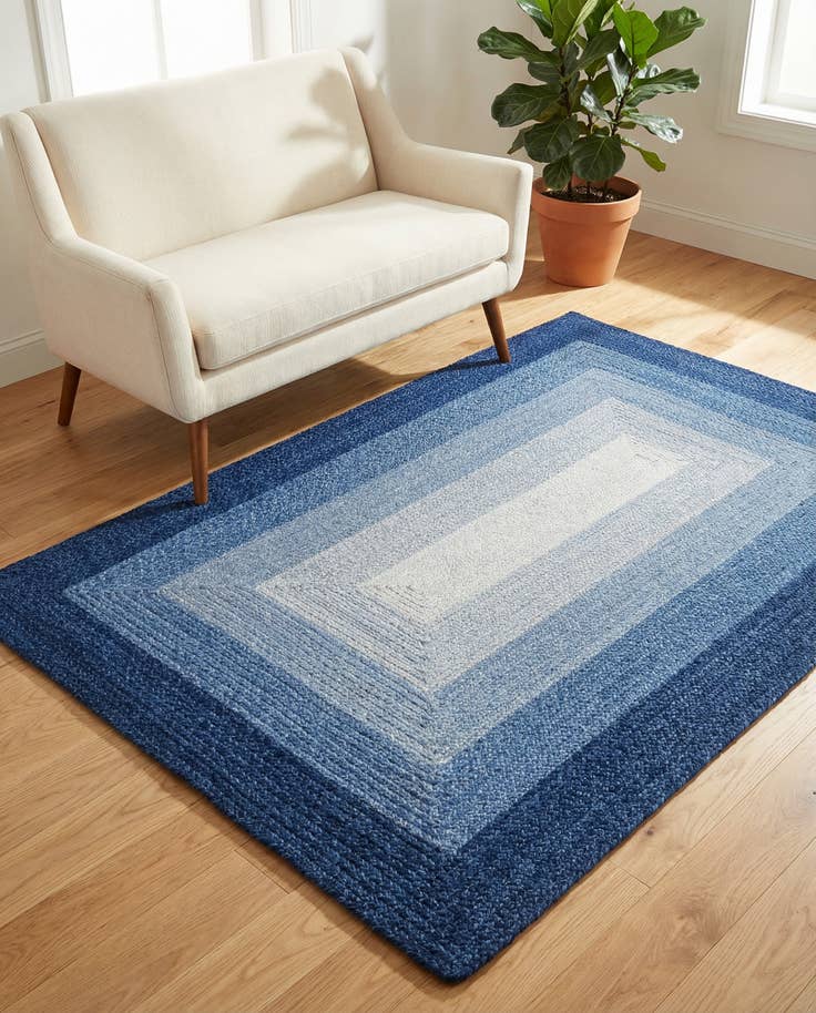 Detail image of 5' 1 x 8' Handmade Hand Braided Wool Rug