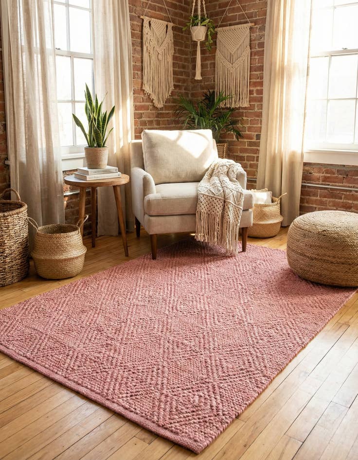 Detail image of 4' 1 x 6' 1  Hand Woven Larsa Jute Rug