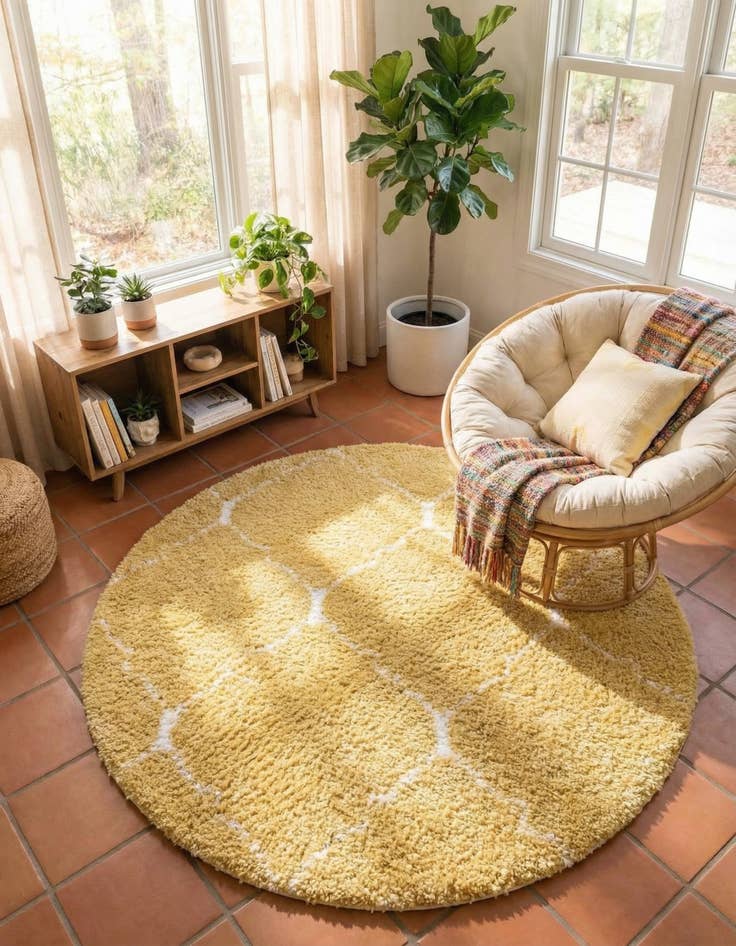 Detail image of 5' x 5' Marrakesh Shag Round Rug