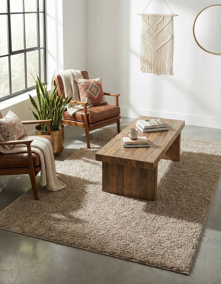 Detail image of  5' x 8' Solid Shag Rug