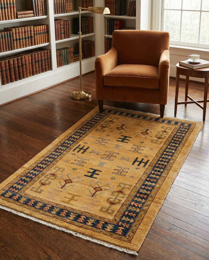 3' 4 x 5' 1 Hand Knotted Ziegler Wool Rug