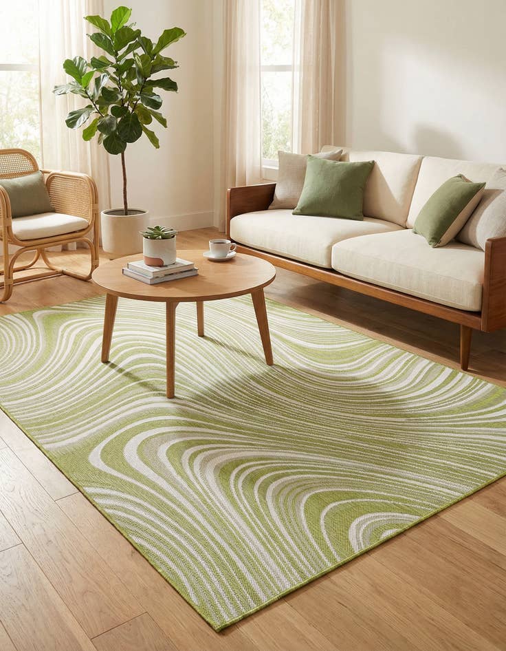 Detail image of 4' x 6'  Washable Modern Indoor / Outdoor Rug