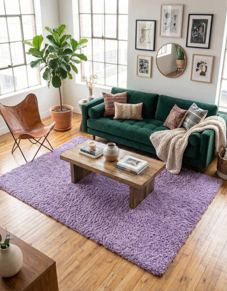 Detail image of 7' x 10' Solid Shag Rug