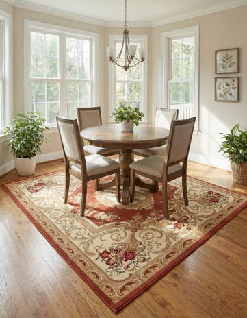 Brick Red Chateau Square Rug