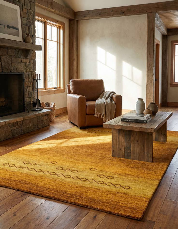 Detail image of 4' 8 x 6' 7 Hand Knotted Gabbeh Wool Rug