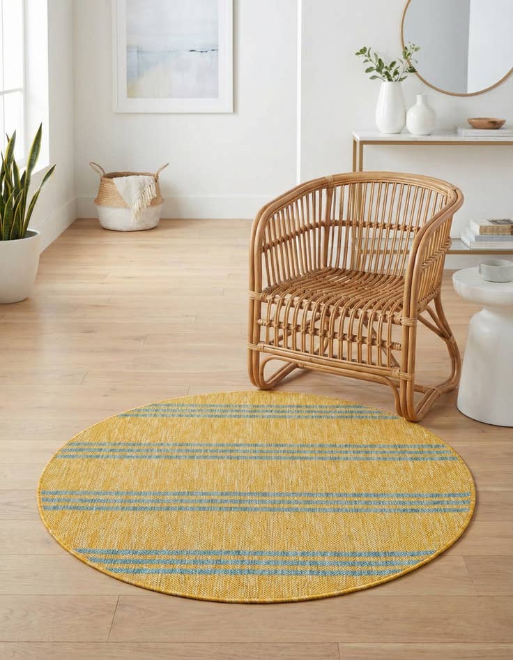 Detail image of 3' x 3' Washable Jill Zarin Anguilla Indoor / Outdoor Round Rug