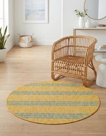 3' x 3' Easy-Clean Jill Zarin Anguilla Indoor / Outdoor Round Rug