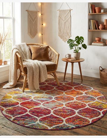 Lattice Frieze Round Rug
