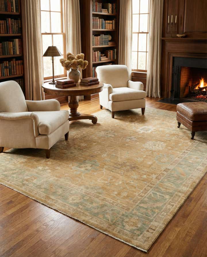 8' 8 x 11' 8 Hand Knotted Oushak Wool Rug