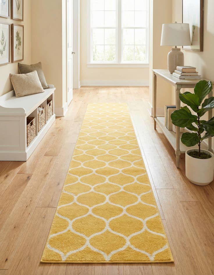 Detail image of 2' x 13' Lattice Frieze Runner Rug