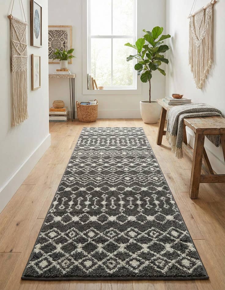 Detail image of 2' x 7' Moroccan Trellis Runner Rug