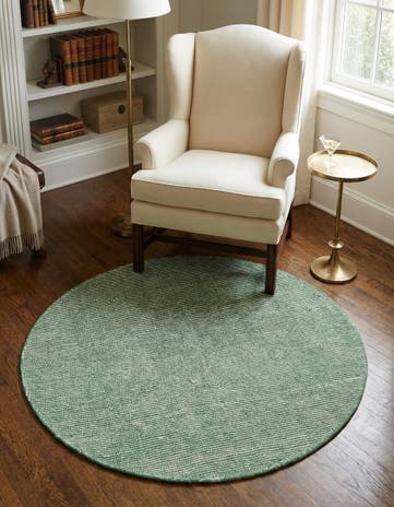 4' 1 x 4' 1 Hand Woven Jill Zarin English Manor Farmhouse Wool Round Rug