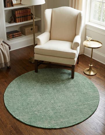 4' 1 x 4' 1 Hand Woven Jill Zarin English Manor Farmhouse Wool Round Rug