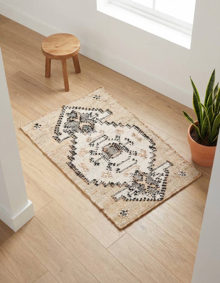 Detail image of 2' x 3' 1  Hand Woven Kala Handwoven Jute Rug