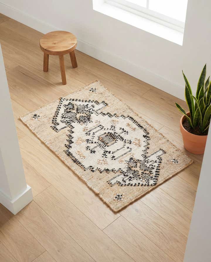 2' x 3' 1 Hand Woven Kala Handwoven Jute Rug