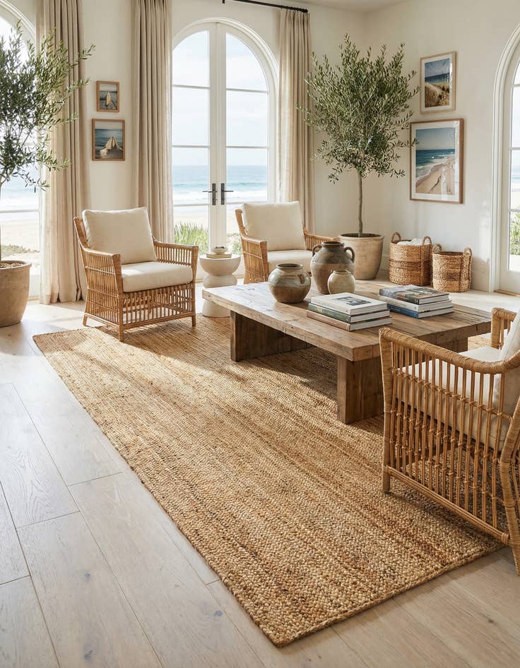 Detail image of 6' 1 x 9'  Hand Braided Jute Luxe Rug