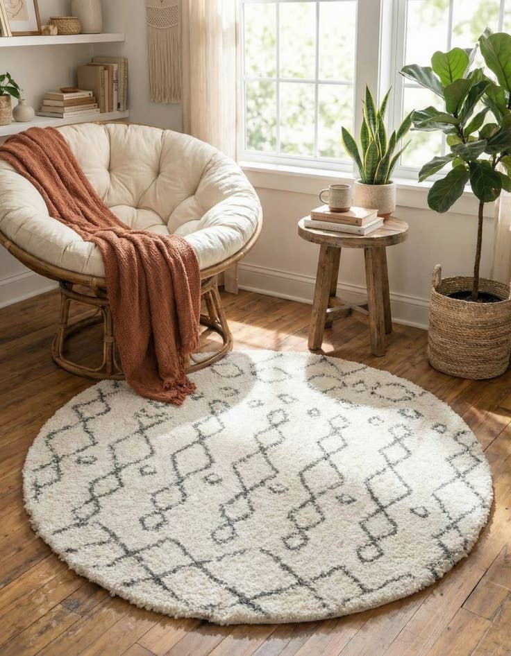 Detail image of 4' x 4' Marrakesh Shag Round Rug