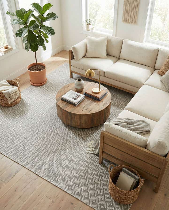 7' 10 x 10' Hand Woven Geo Trellis Flatweave Rug