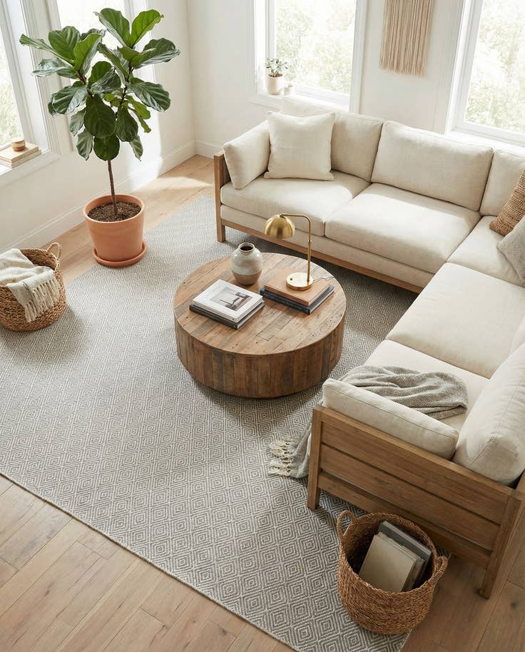 Detail image of 7' 10 x 10' Hand Woven Geo Trellis Flatweave Rug