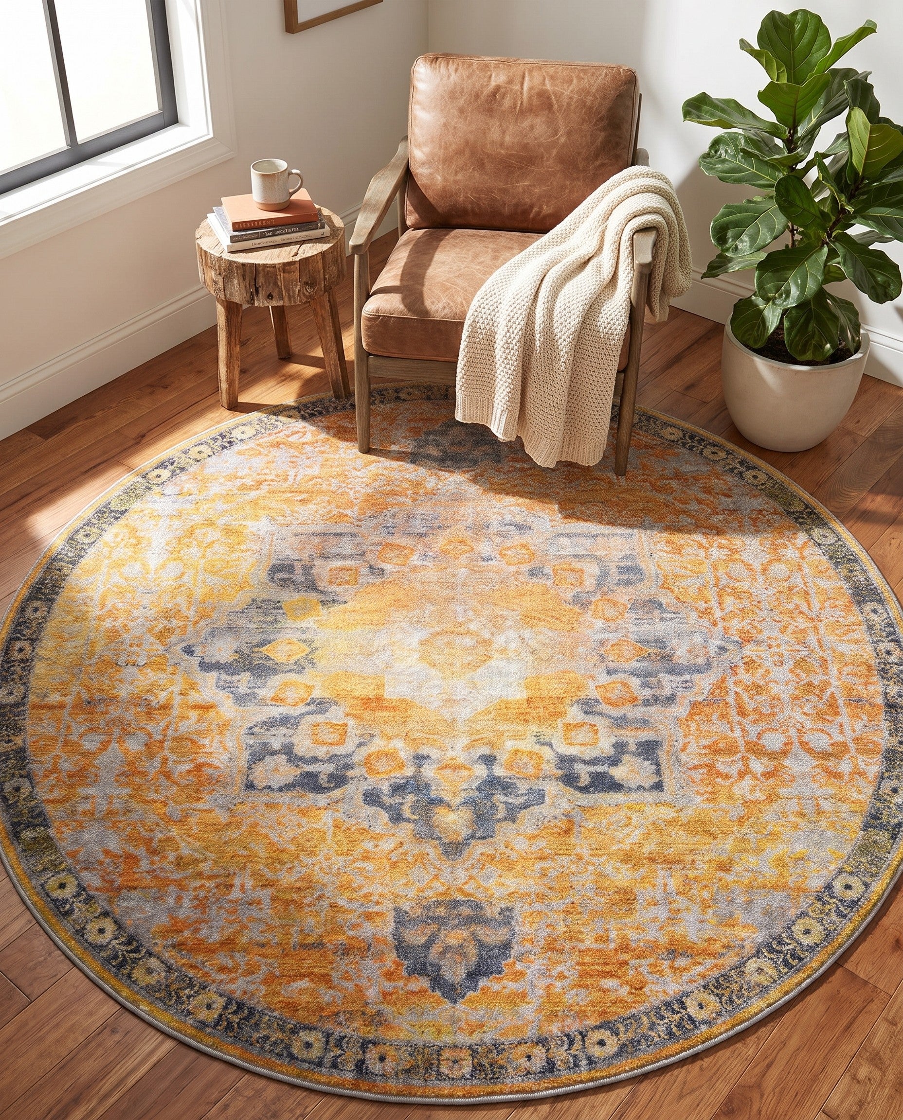 185cm x 185cm Renaissance Round Rug