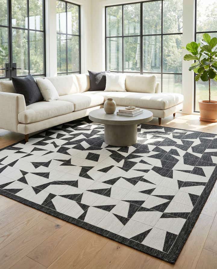 10' x 10' Easy-Clean Modern Indoor / Outdoor Square Rug