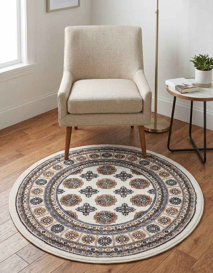 Detail image of 3' x 3' Bokhara Round Rug