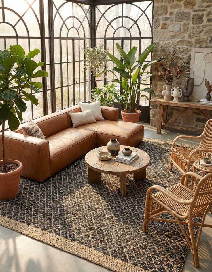 Detail image of 10' x 14' 1  Hand Woven Chindi Trellis Rug