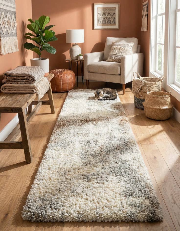 Detail image of 2' x 6' 7 Soft Touch Shag Runner Rug